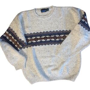 Men’s Mountain Nordic Dad Grandpa Wool Vintage Large Sweater